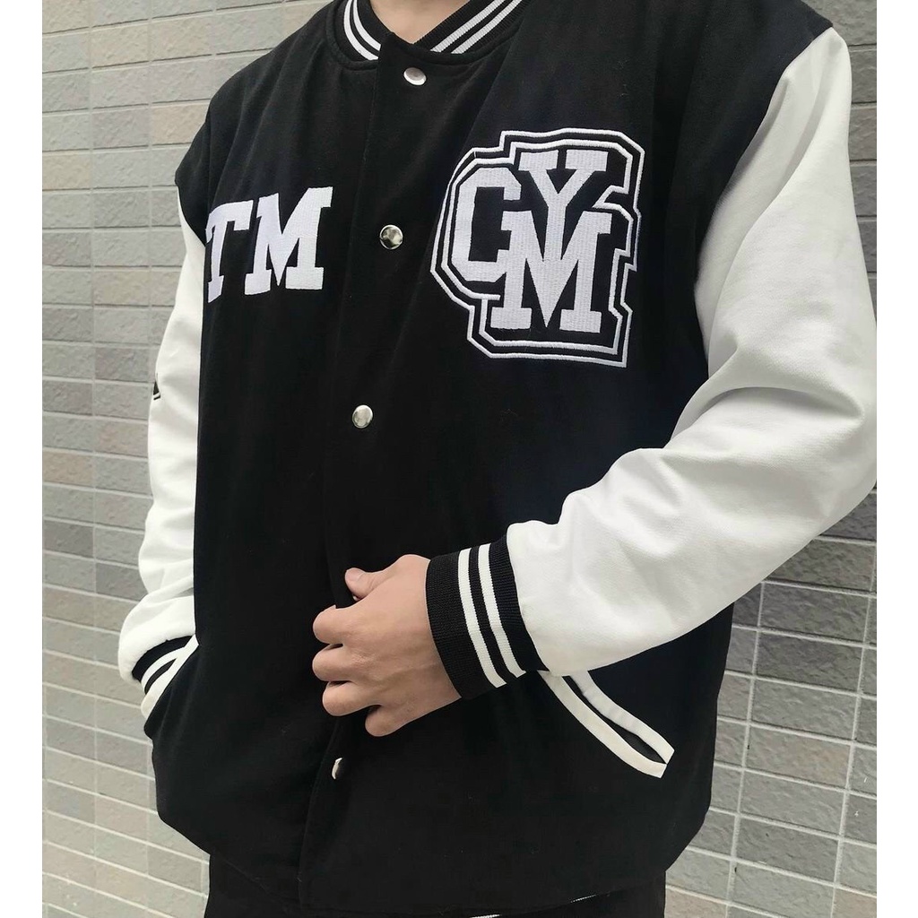 ÁO KHOÁC BOMBER NAM BÓNG CHÀY NÚT BẤM IN HÌNH HOT TREND GIÁ RẺ