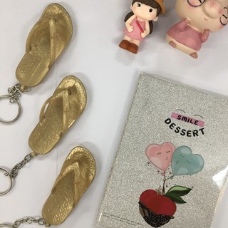 Móc chìa khóa đôi dép vàng dễ thương