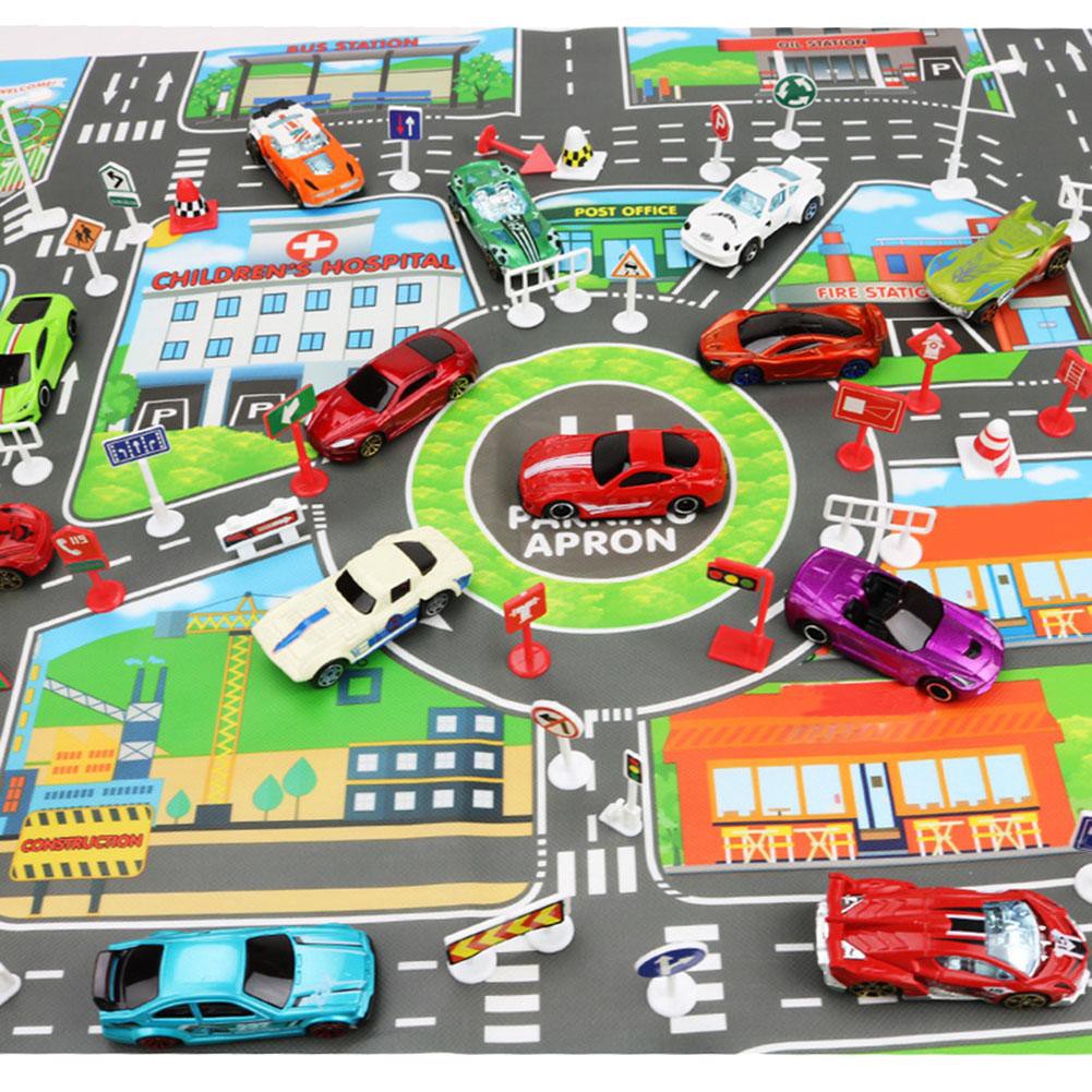 83x58cm City Parking Lot Roadmap Map Road Signs Model Car Climbing Mats Toy KidsDreamMall