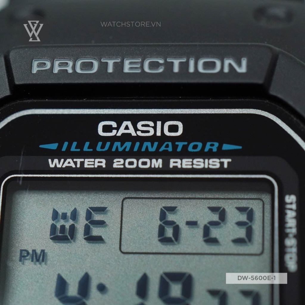 Đồng Hồ Điện Tử Nam Casio G-Shock WATCHSTORE DW-5600E-1VDF, Mặt Kính Khoáng 43mm, Dây Nhựa, Vỏ Nhựa Cao Cấp