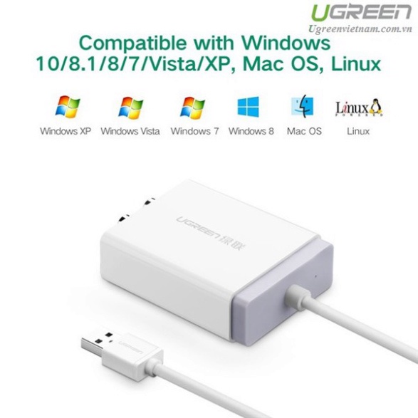 Card sound USB to RCA hỗ trợ Mic + tai nghe chính hãng Ugreen 30521 cao cấp  - Phân Phối Chính Hãng