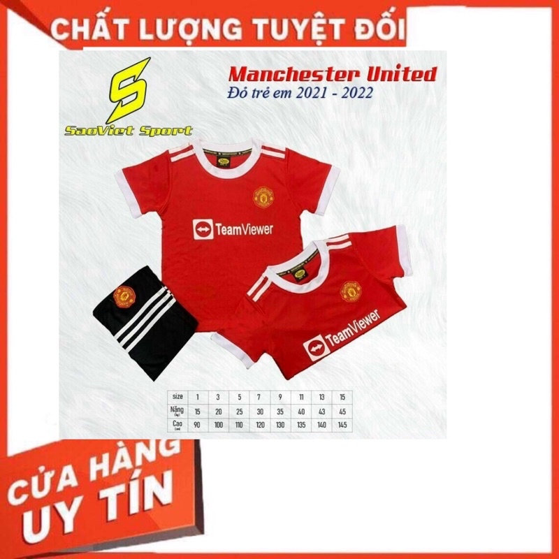 ÁO BÓNG ĐÁ TRẺ EM CLB MU, MANCITY, CHELSEA ⚽️ BỘ QUẦN ÁO CÁC CLB MẪU MỚI 2022