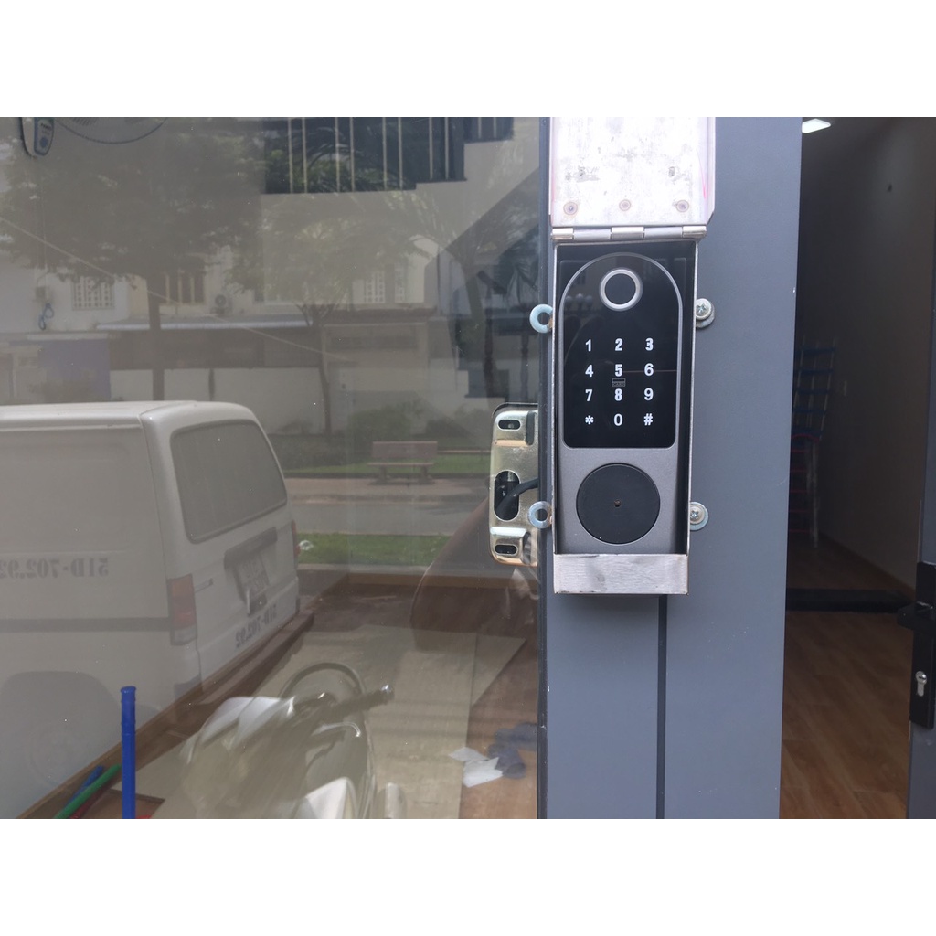 Khoá cửa cổng vân tay điện tử thông minh 2 chiều HOMEKIT AB-17A 4 chức năng mật khẩu, vân tay, thẻ từ, chìa cơ dự phòng
