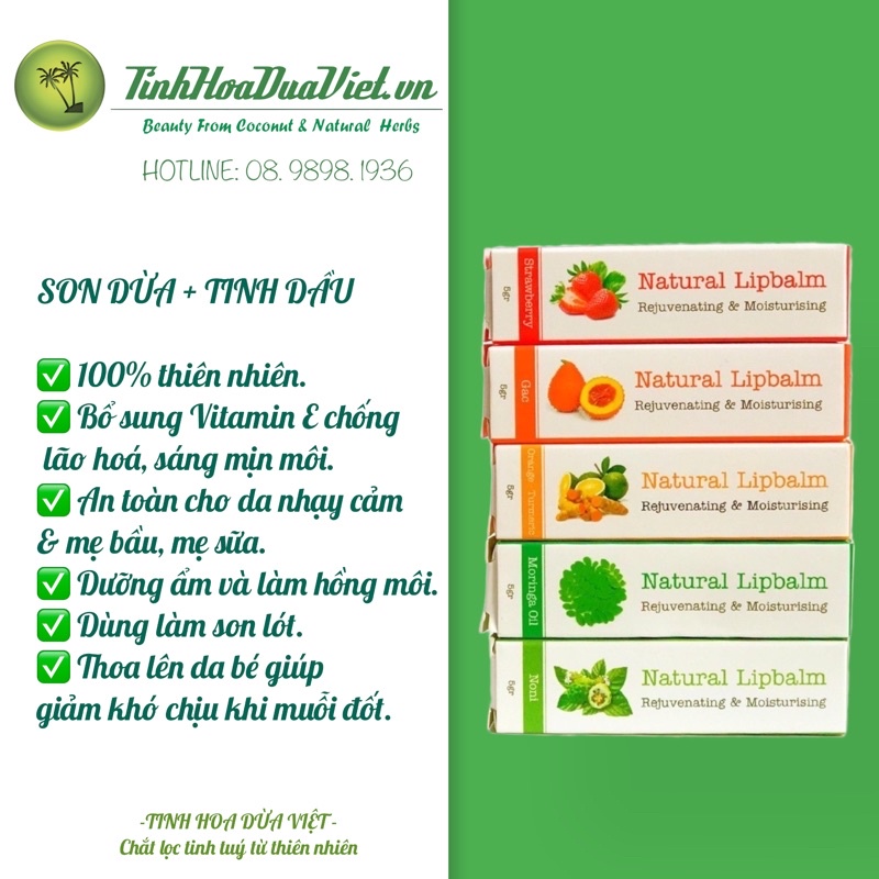 [Q10]SON DẦU DỪA COCO SECRET các loại Dừa nguyên chất, Bạc Hà, Dầu Dừa Tinh Dầu Cam, Dầu Dừa Tinh chất gấc