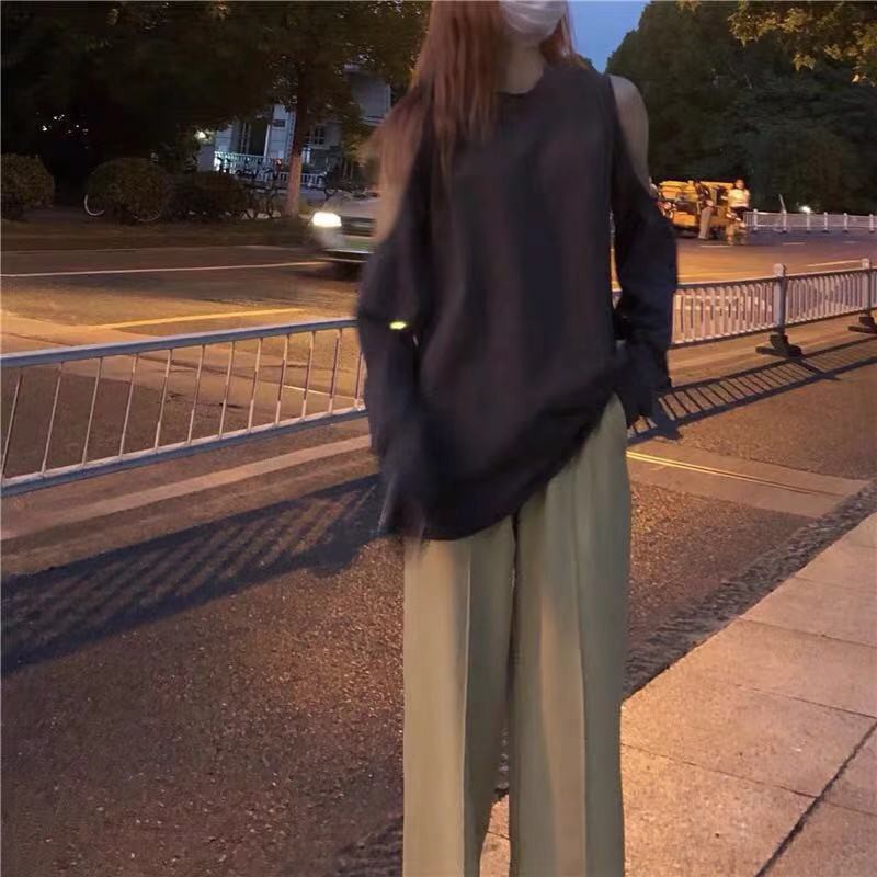 Jennie blackpink Áo Nữ Tay Dài Hở Vai Thời Trang Hàn Quốc