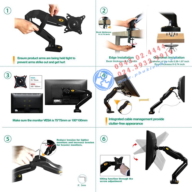 Giá treo màn hình máy tính F80