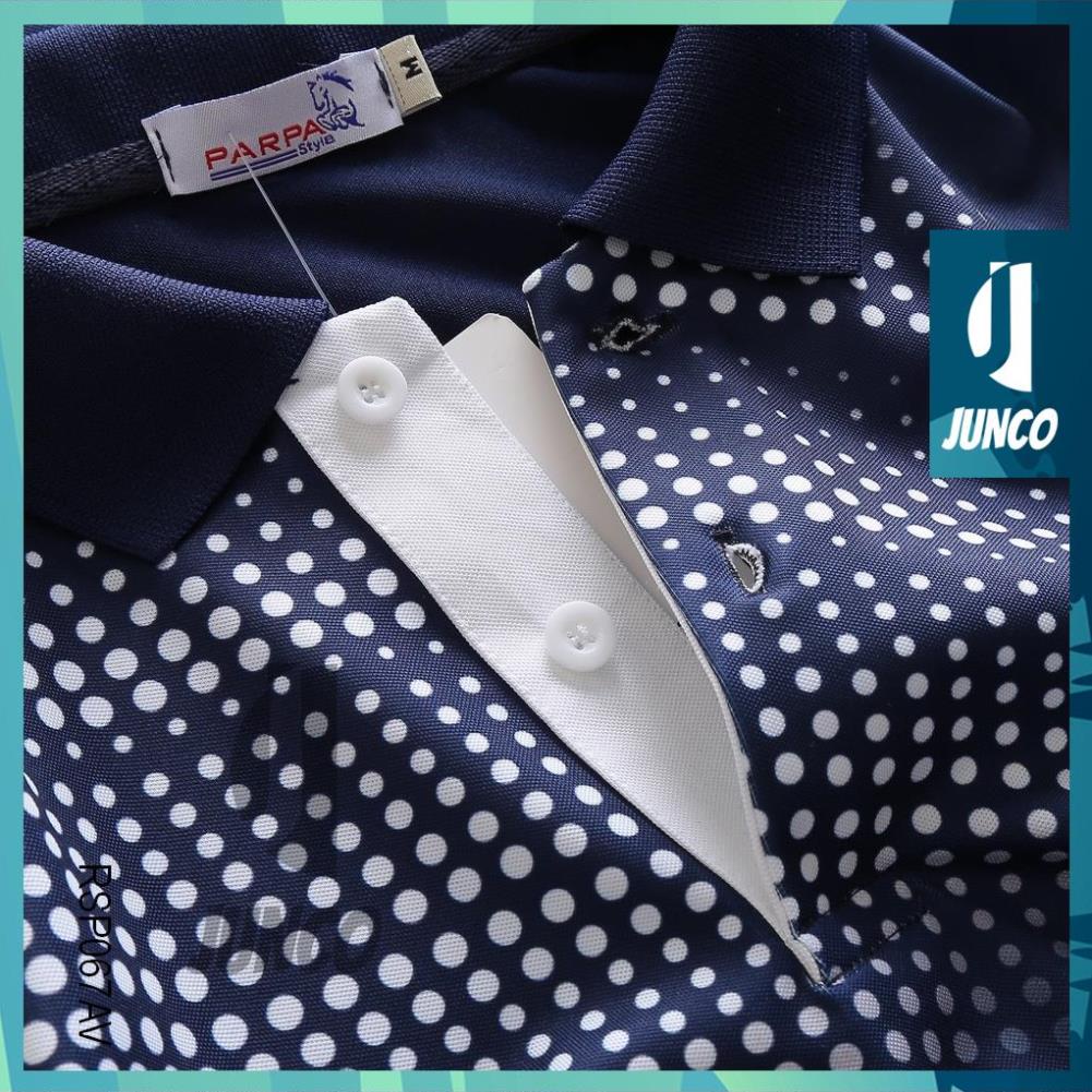 Áo thun polo nam JUNCO RSP067 màu Xanh đen, Xanh da