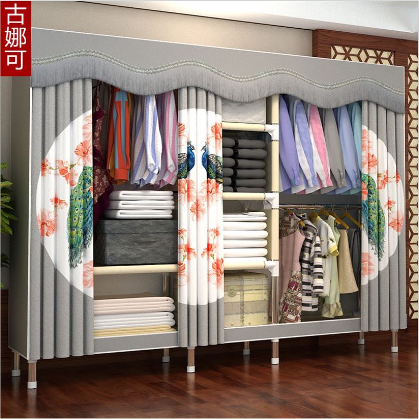 Tủ Vải Khung gỗ BỌC NHỰA CHỐNG ẨM MỐC MỤC GỖ 4 ngăn cao cấp Bảo Hành 12 Tháng