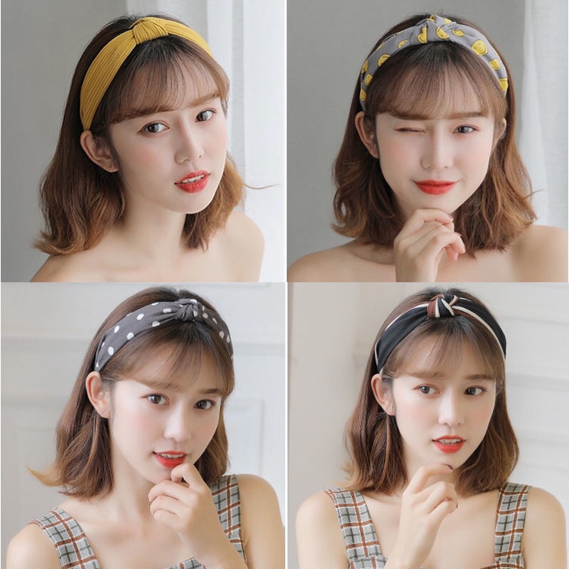 Bờm cài tóc thắt nút nhiều họa tiết phong cách Hàn Quốc, màu sắc đa dạng cho các bạn nữ lựa chọn