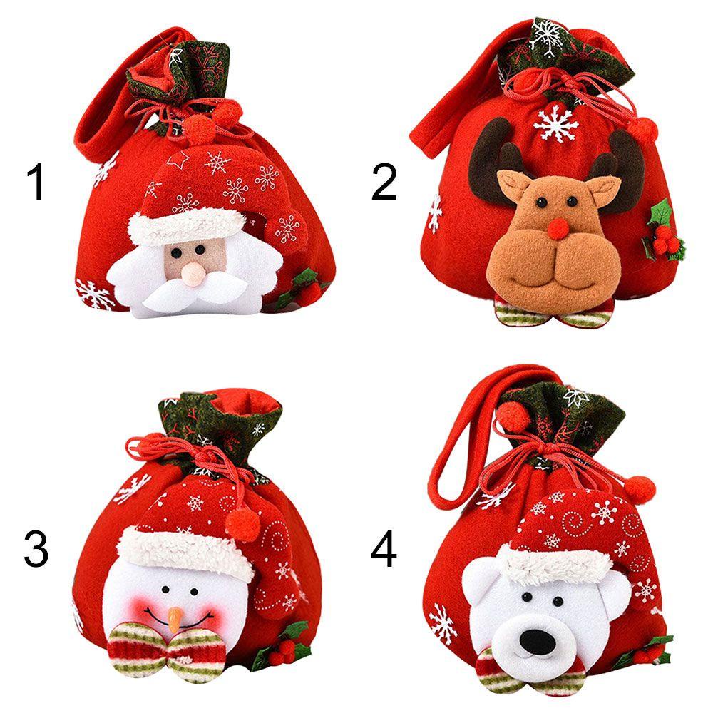 MUVAKO Túi Dây Rút Đựng Kẹo Giáng Sinh Hình Ông Già Noel Mới