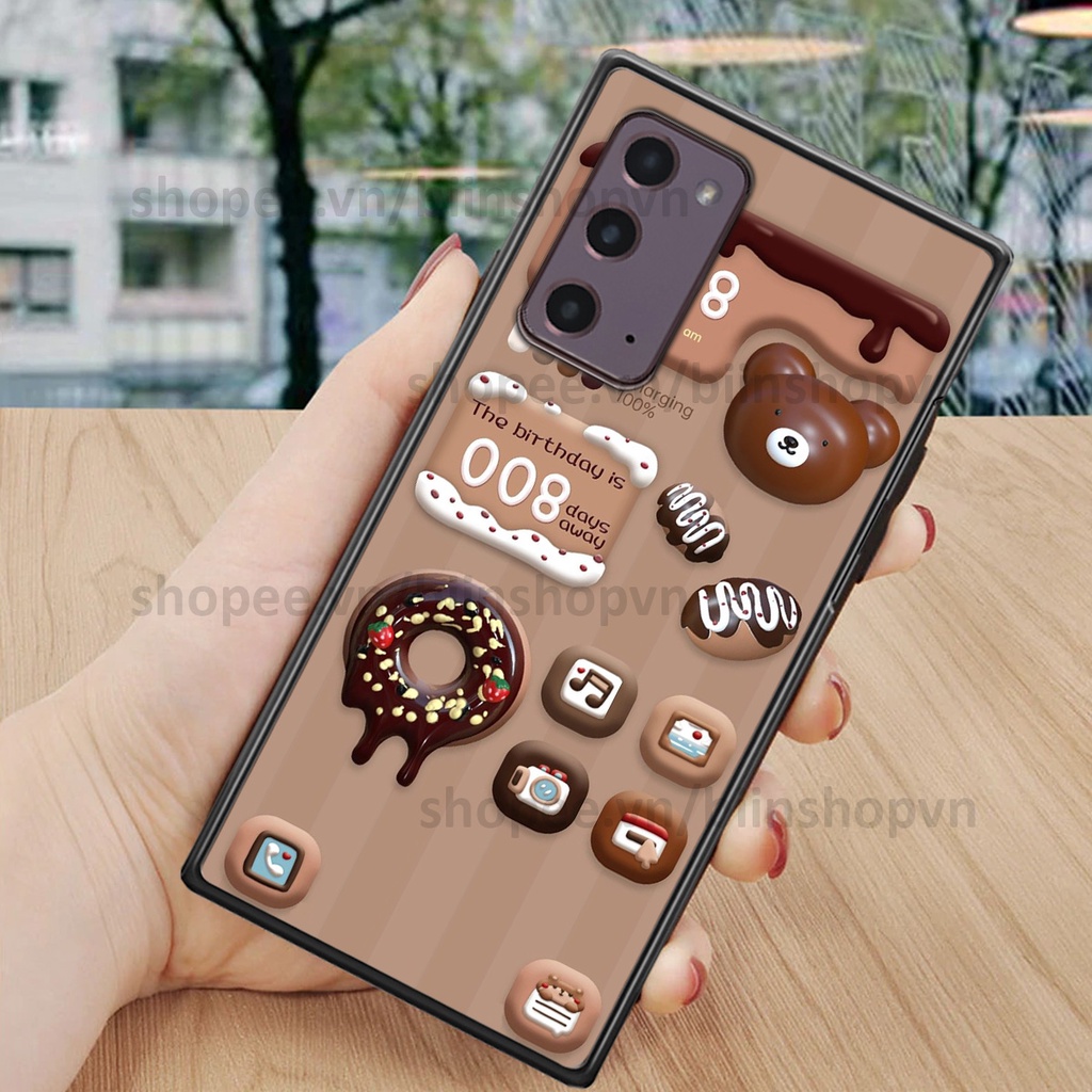 Ốp Samsung Note 20 in hình gấu chocolate kẹo ngọt siêu đẹp siêu xinh