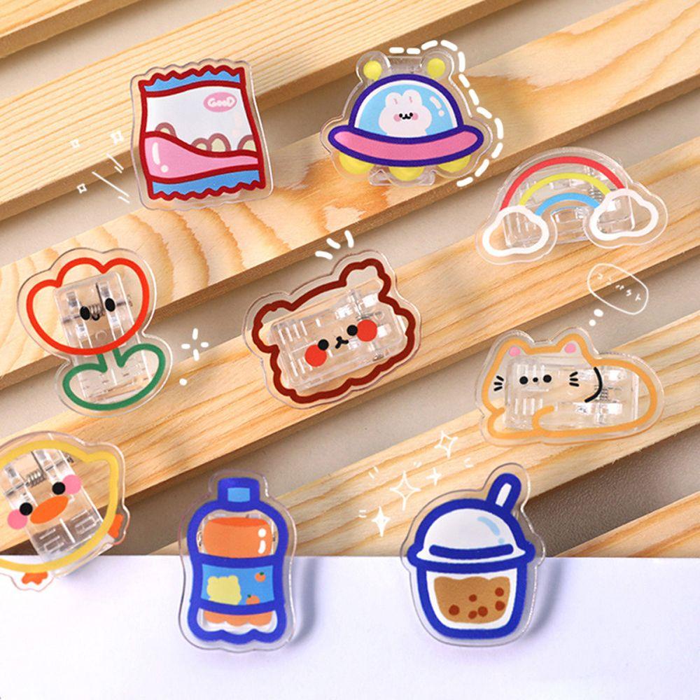 Kẹp Trong Suốt In Chữ Hoạt Hình Dùng Kẹp Giấy Tiện Dụng