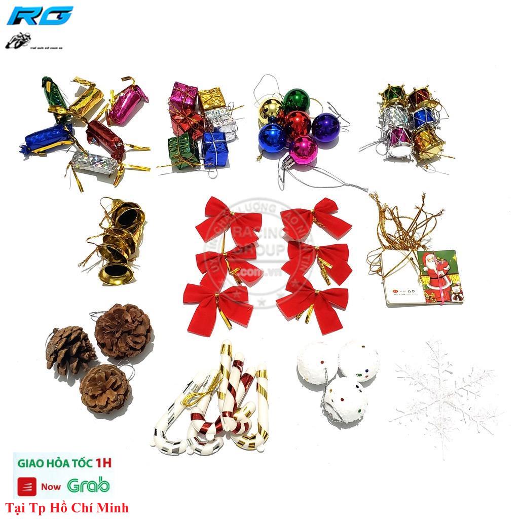 Phụ Kiện Trang Trí Cây Thông Noel Full Bộ + Dây Đèn Led 8m