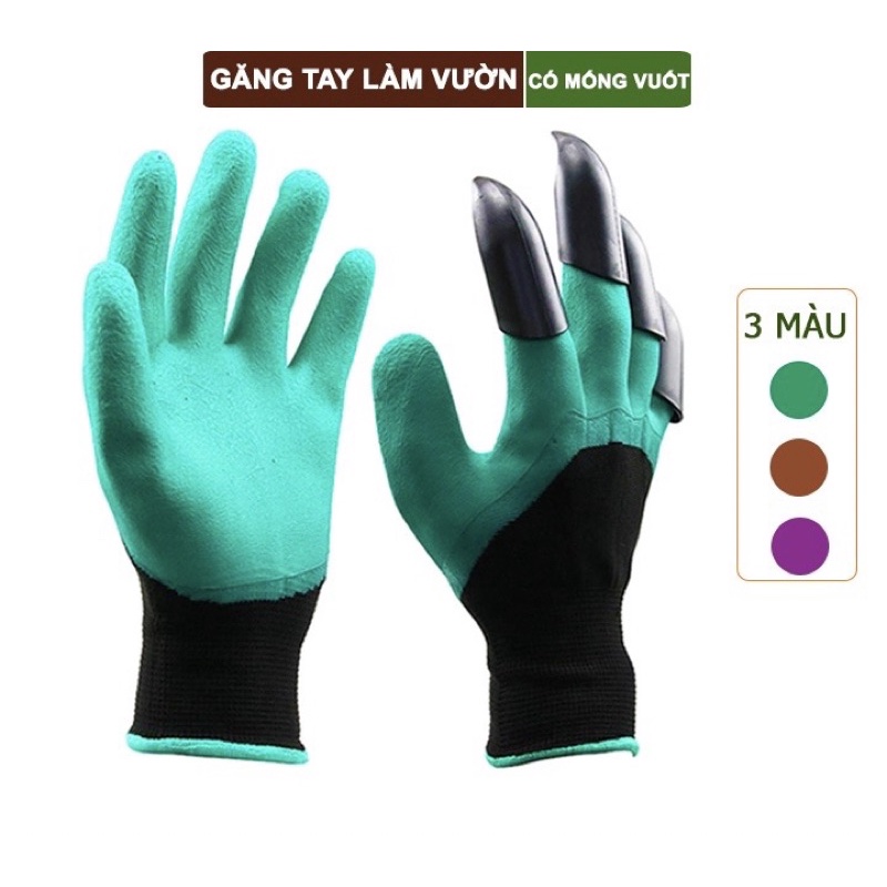 Găng tay làm vườn có móng vuốt, chống thấm nước, đào, bới đất, chăm sóc cây