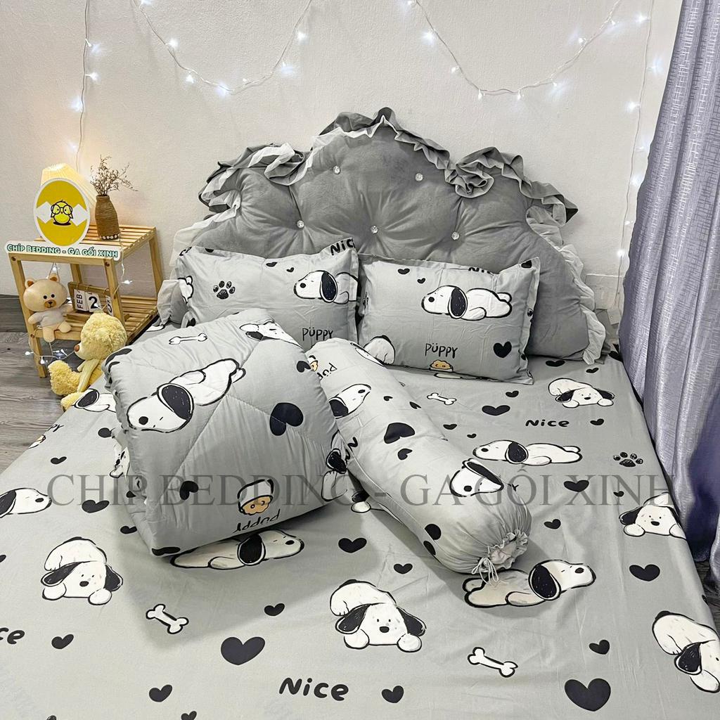 TRỌN BỘ COTTON POLY 5 MÓN CHĂN PHAO DÀY DẶN HÀNG VN HỌA TIẾT CHÓ NICE - ĐỦ KÍCH THƯỚC