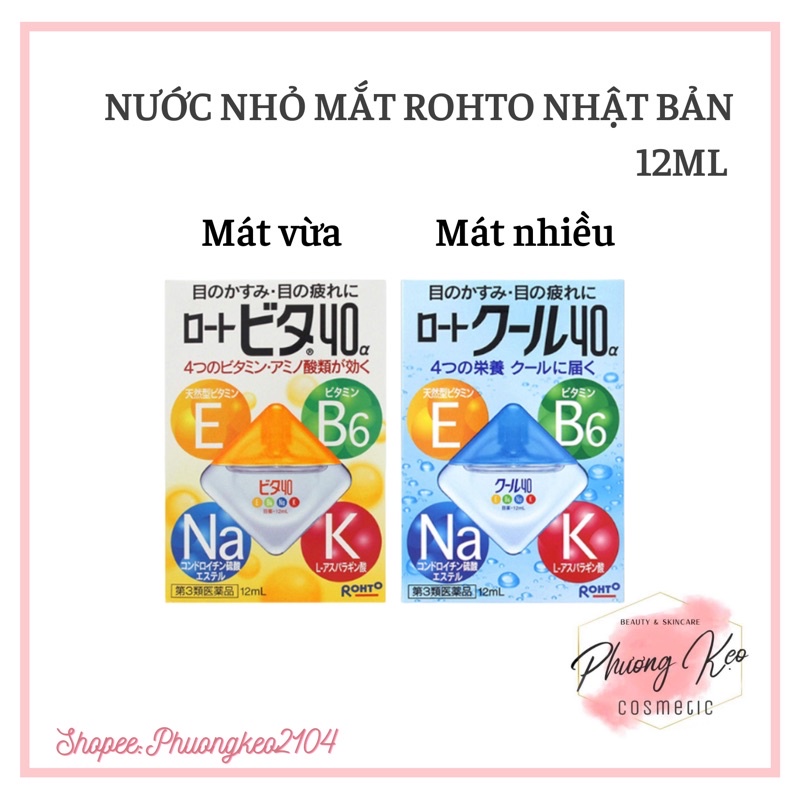 Nước Nhỏ Mắt Rohto Nhật Bản Vita 40 Bổ Sung Vitamin 12ml