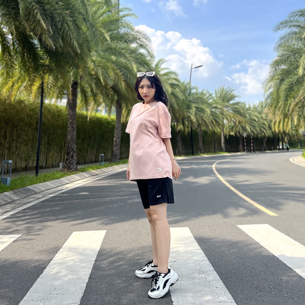 Áo thun trơn, T'shirt Basic cổ tròn SAT TS-02 unisex, vải cotton mềm mịn, dày dặn, trẻ trung chuẩn form