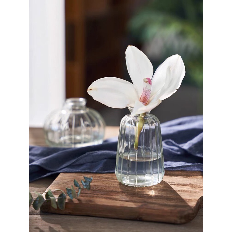 Lọ Hoa Mini Kẻ Sọc Cắm Hoa Nhỏ - Bình Bông Lọ Thủy Tinh Decor