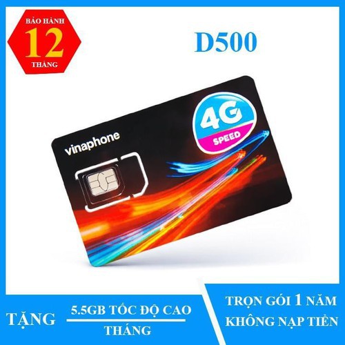 SIM VINA trọn Gói 1 Năm Không Phải Nạp Tiền -D500 VINA MAX BĂNG THÔNG GIÁ SIÊU RẺ