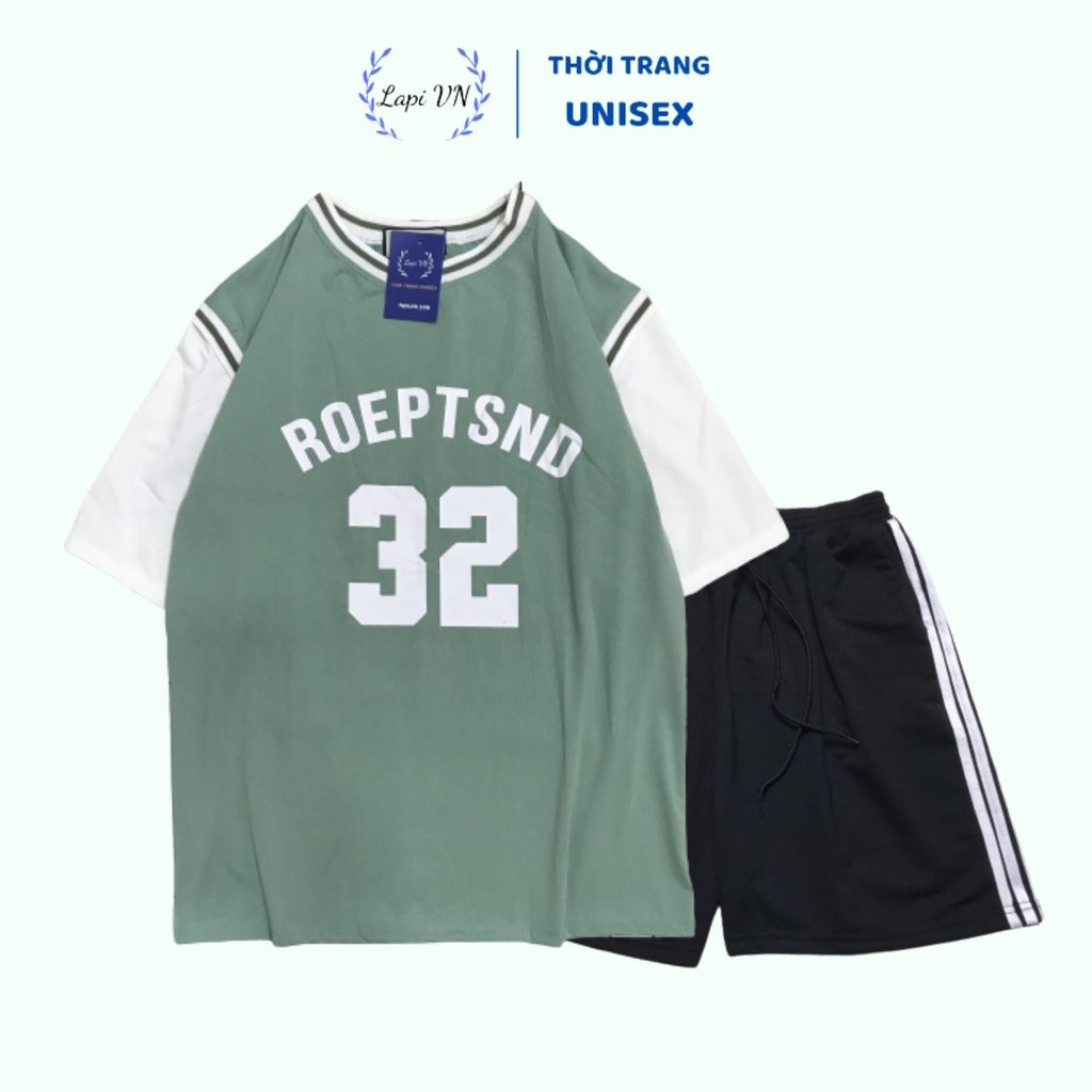 Set Đồ Bộ Bóng Rổ Nam Nữ Mẫu 32 ROEPTSND Phong Cách Ulzzang- Lapi Vn, Phom Unisex, Freesize Chất Cotton Không Phai