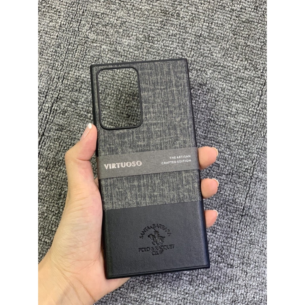 Ốp lưng samsung galaxy Note 20 Ultra da vải Polo Santa Barbara đẹp- Chính hãng