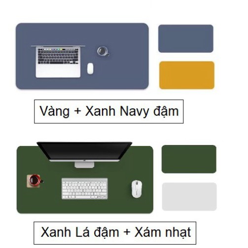 Thảm da trải bàn làm việc Deskpad kiêm bàn di chuột mouse pad da size lớn (nhiều màu) 40x80 50x100 30x60