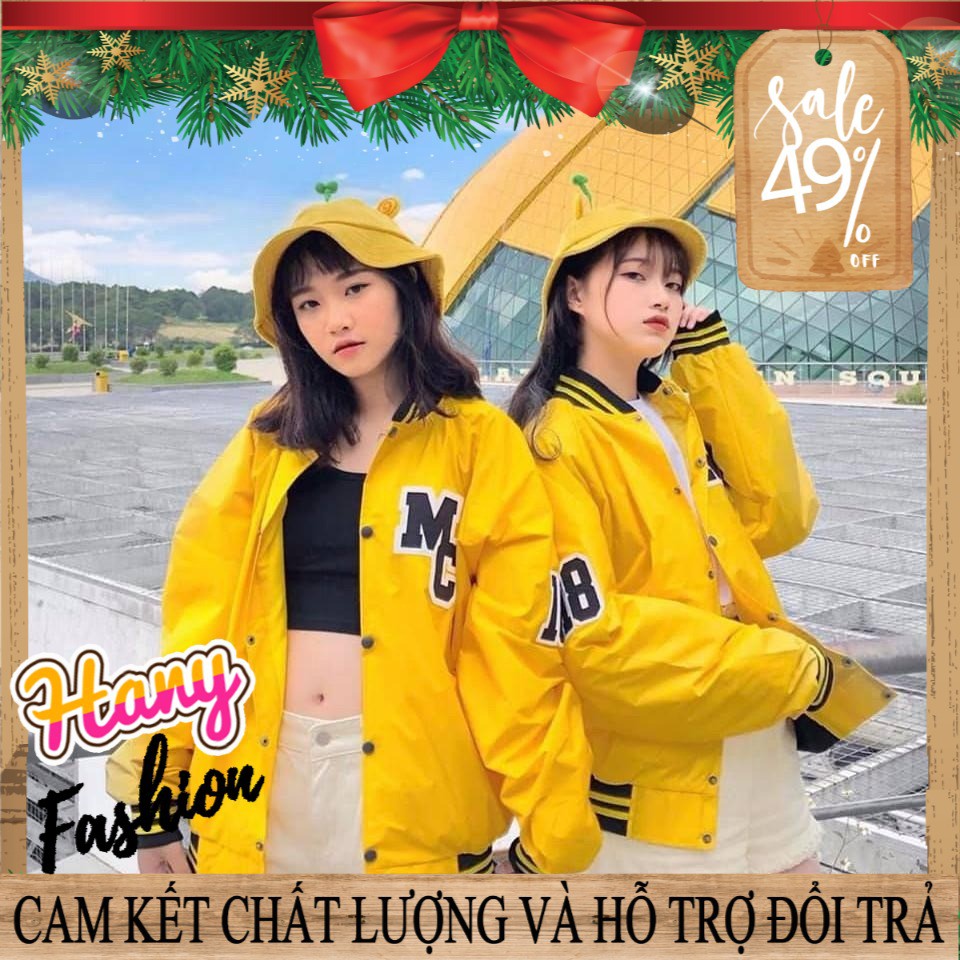 [ DEAL HOT ] Áo khoác dù bomber 2 lớp bóng chày MARCUS 18 màu vàng cực hot cho nam nữ couple - Hany shop
