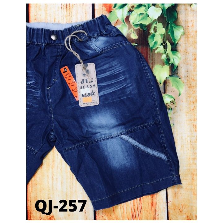 Quần short jean bé trai từ  33-40kg.Chất liệu jean thiết kế lưng thun cho bé cảm giác cực đã - Tomchuakids