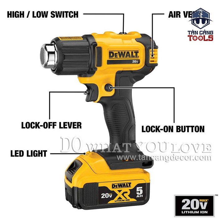 Máy Thổi Nhiệt Dùng Pin DeWalt 18V DCE530N-KR ( Thân Máy )