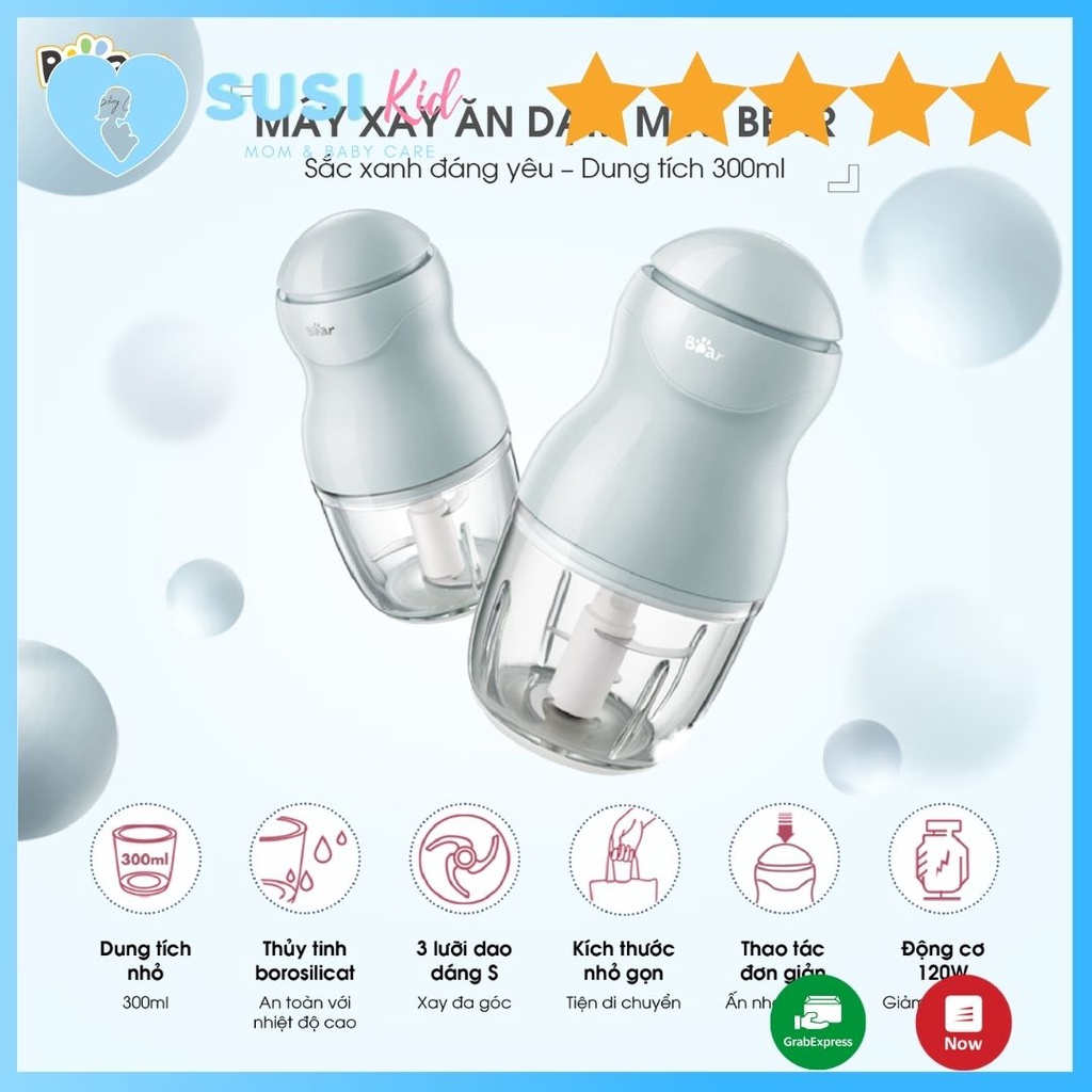 [Hàng Tốt Nhất] Máy Xay Thực Phẩm Đa Năng Bear QSJ-B02U2 - Bản Quốc Tế Tiếng Anh - Hàng Chính Hãng