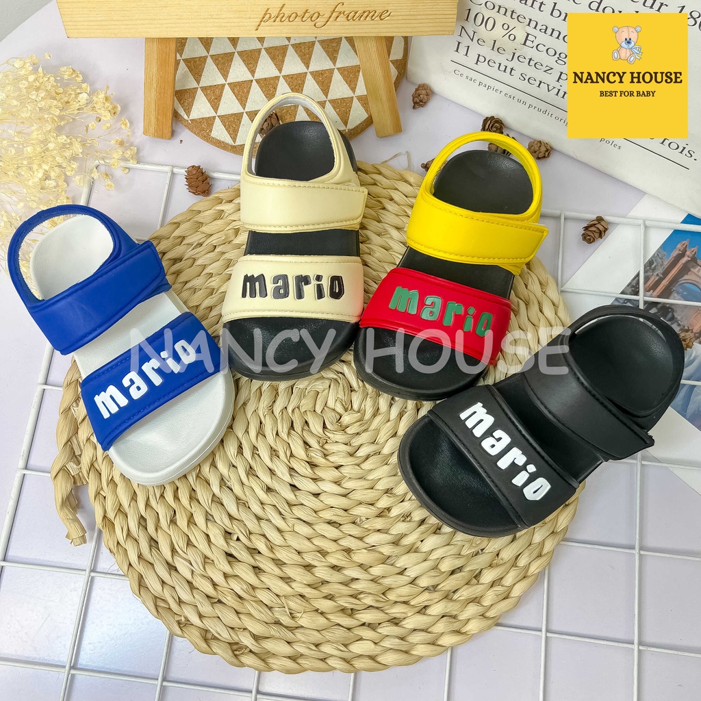 Dép Sandal quai dán chính hãng Cheerful Mario, sandal chữ Cheerful Mario S56 cho bé trai bé gái từ 2-6 tuổi