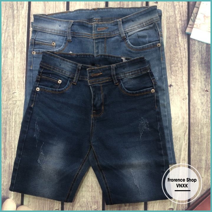 Quần jean bé trai từ 5-14 tuổi,quần jean dài trẻ em dây kéo ,chất thun co giãn thoải mái size 24- 40 kg