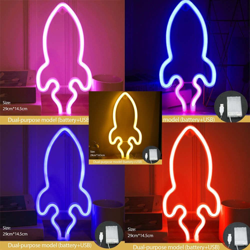 [ Decorative LED rocket neon lamp ][ small night lamp modeling lamp ][ small color lamp hanging neon lamp ]