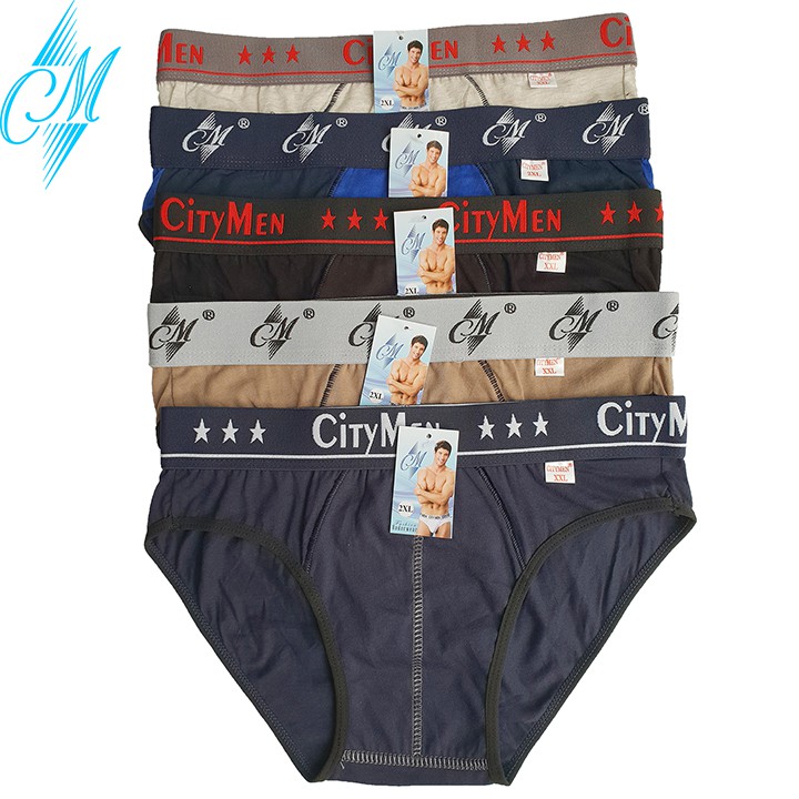 Combo 5 Quần lót nam tam giác nhiều lưng BigSize Hiệu Citymen - Cho người từ 85kg đến 110kg vải cotton 100% cao cấp