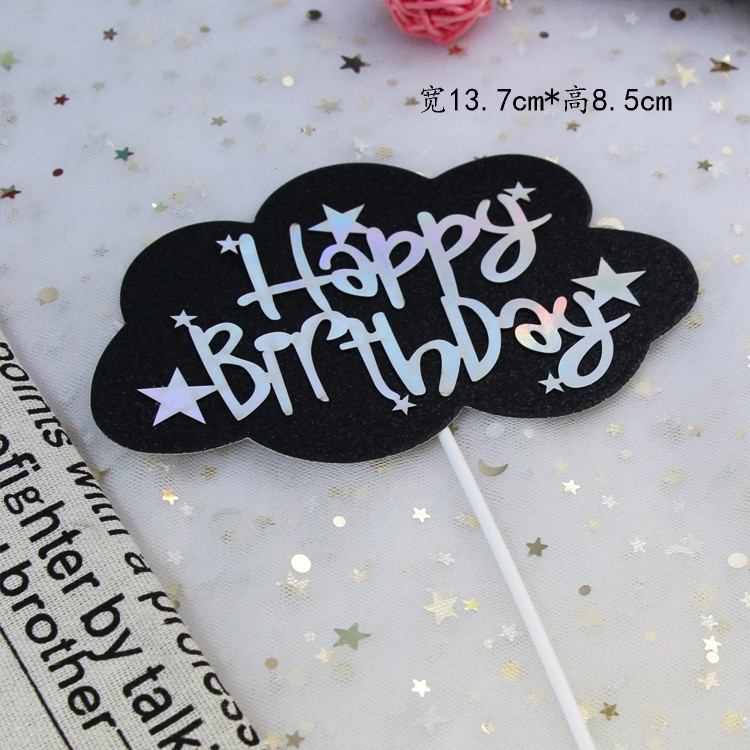 Phụ kiện trang trí bánh kem chữ Happy Birthday