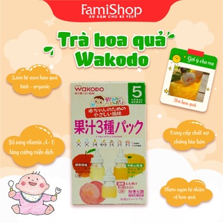 FamiShop TRÀ HOA QUẢ WAKODO 3 VỊ 6 GÓI CHO BÉ ĂN DẶM