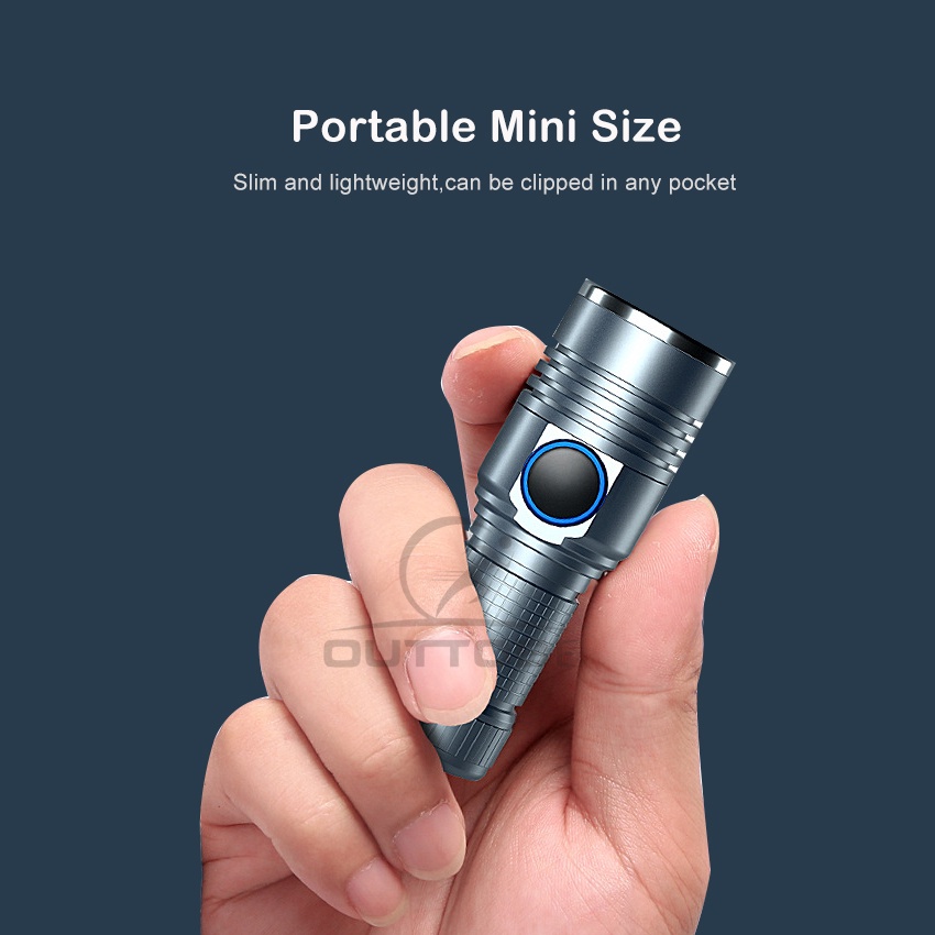 Đèn Pin LED Mini Bỏ Túi Chống Thấm Nước 1000m Siêu Sáng Tiện Dụng Mang Theo Du Lịch / Leo Núi