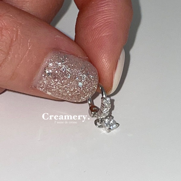 Bông Tai Đính Đá zircon Phong Cách Harajuku Đường Phố Cá Tính Cho Nam Nữ