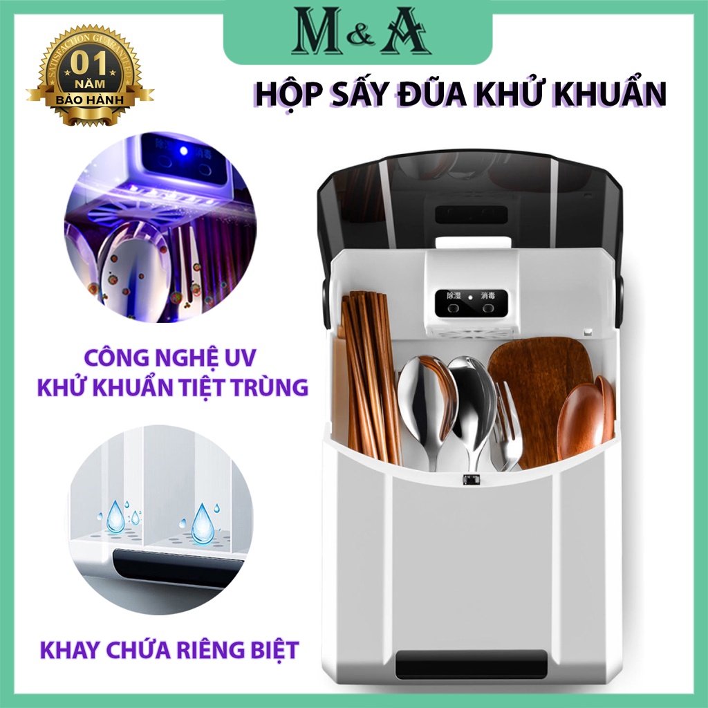 Máy Sấy Khử Khuẩn Đũa Thìa Bằng Tia UV Treo Tường Tiện Lợi Khử Mùi Tốt, Diệt Trùng, Sấy Khô Nhanh Cực Sạch Không Mùi
