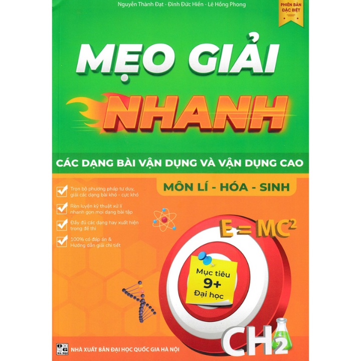 Sách - Mẹo Giải Nhanh Các Dạng Bài Vận Dụng Và Vận Dụng Cao Môn Lí - Hóa - Sinh