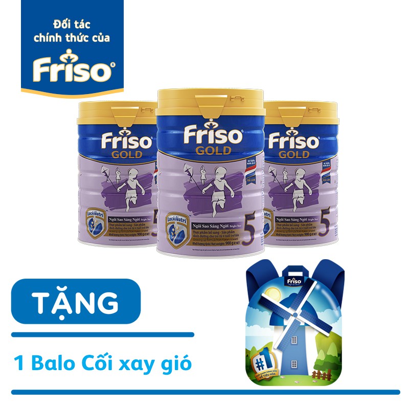 Combo 3 lon friso 5 900g có quà