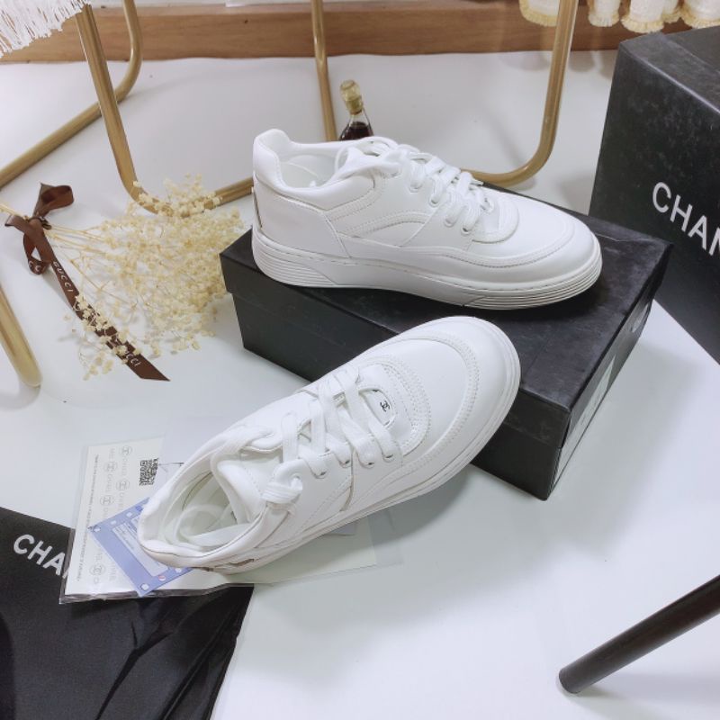 B(ẢNH THẬT) Giày Thể Thao Trắng Da Mềm Êm Fullbox Bill Túi Cao Cấp