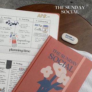 Sổ tay A5 CRABIT ghi chép chấm dot//kẻ ngang/ô vuông/trơn 130gsm chuyên bullet journal, vẽ - SUNDAY SOCIAL