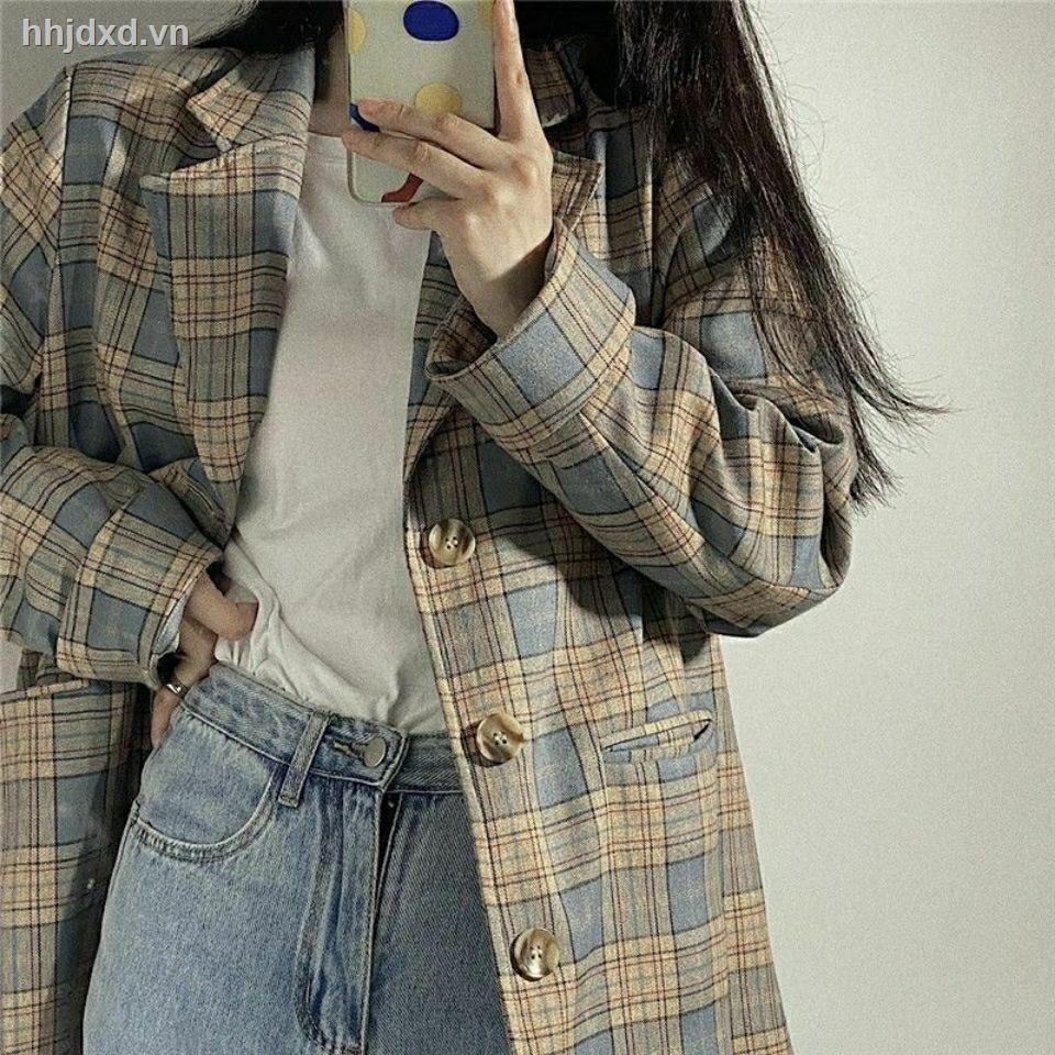 Áo khoác vest kẻ sọc dáng rộng phong cách Hàn Quốc mới cho nữ mã 2021
