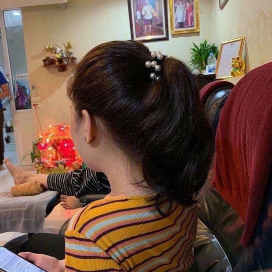 [Sale]  Dây Buộc Tóc Ngọc Trai  Đính Hạt Nhân Tạo Hàn Quốc (Nhiều Hạt) (486) _Super_Sale _Super_Sale