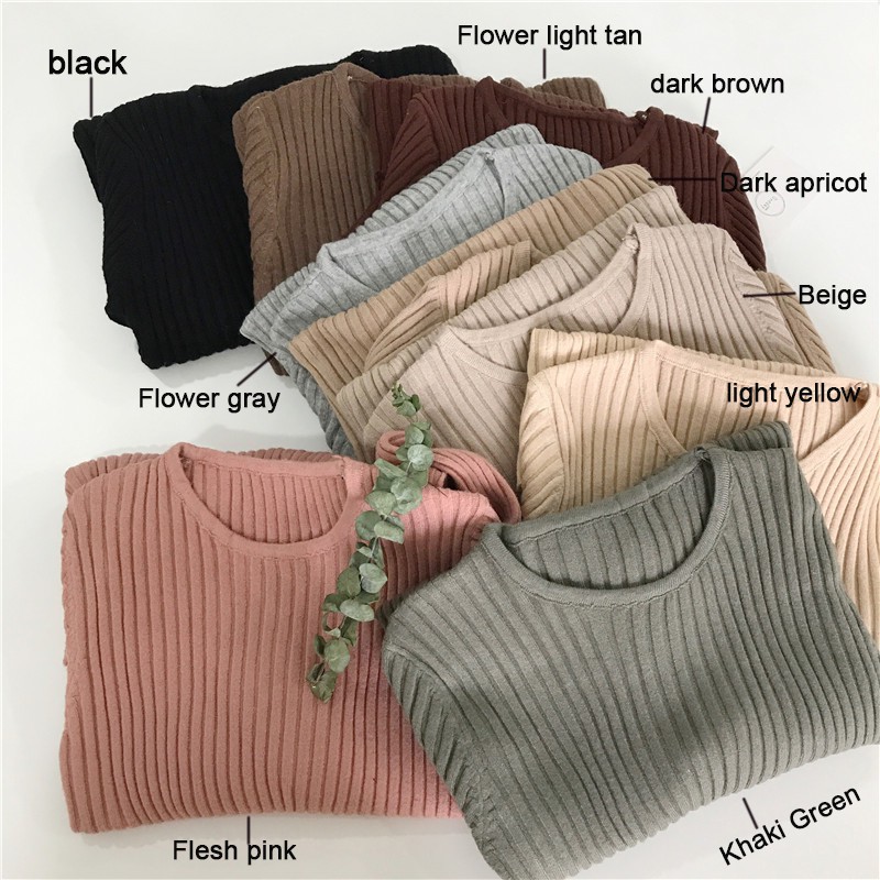 Áo len gân tay dài thời trang cho nữ xiaozhainv | BigBuy360 - bigbuy360.vn