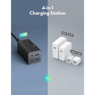 Sạc 4 cổng RAVPower 120W 2C2A GaN Tech RP PC146