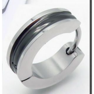 Bông tai tròn inox viền đen