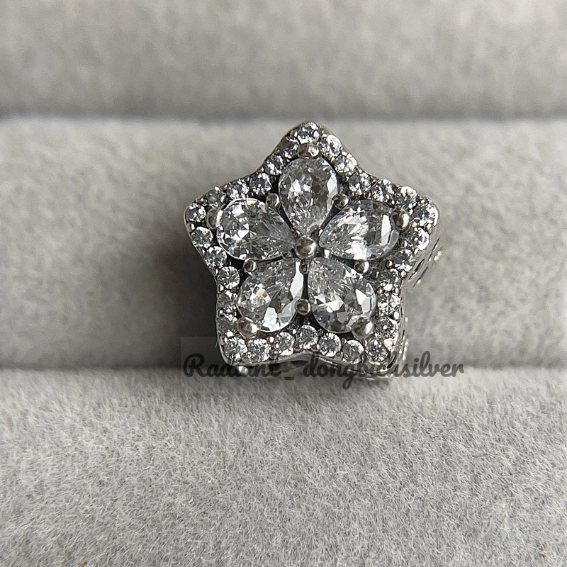 Hạt charm Hoa đính đá bạc s925 cao cấp