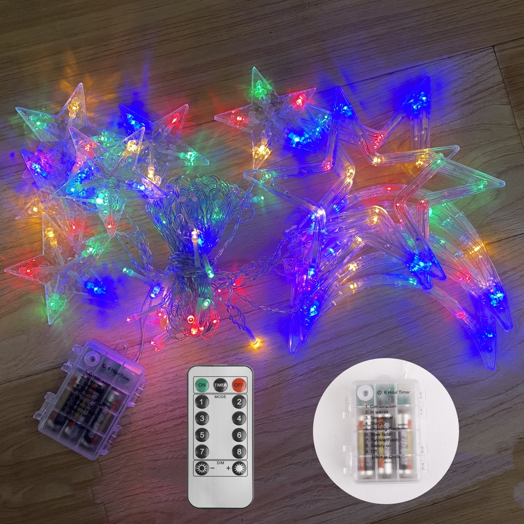 Dây Đèn LED Trang Trí Rèm Cửa 3.5M Hình Ngôi Sao / Mặt Trăng / Ngôi Sao Chống Thấm Nước